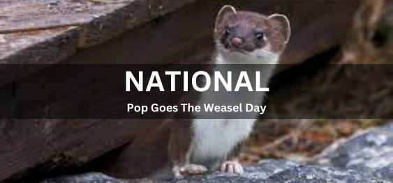 NATIONAL POP GOES THE WEASEL DAY [ राष्ट्रीय पॉप नेवला दिवस मनाता है]